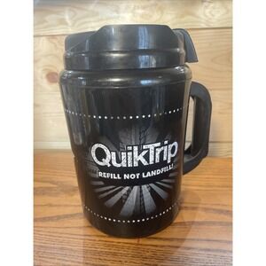 QT QuikTrip 52 oz Travel Trucker Mug Super Insulated QT Refillable Cup Black